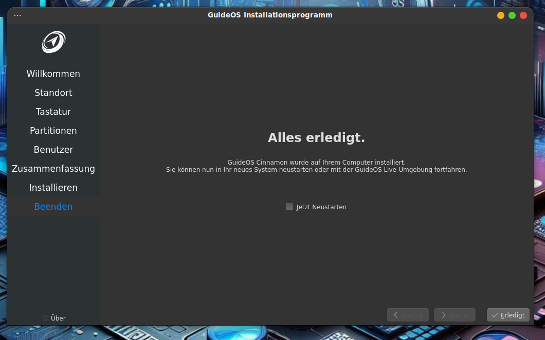 Installationsabschluss