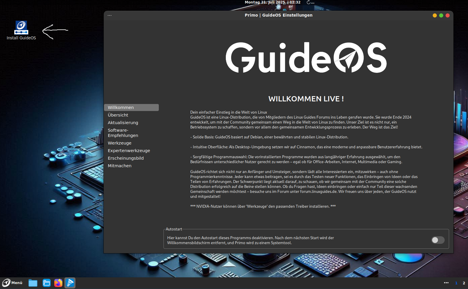 Guide OS Installation starten