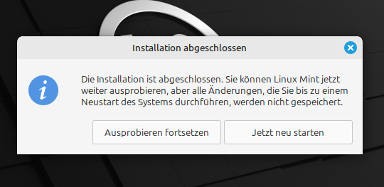 Installationsabschluss